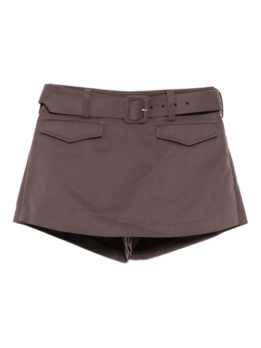 Self-Portrait belted skort | Brown | Image 1