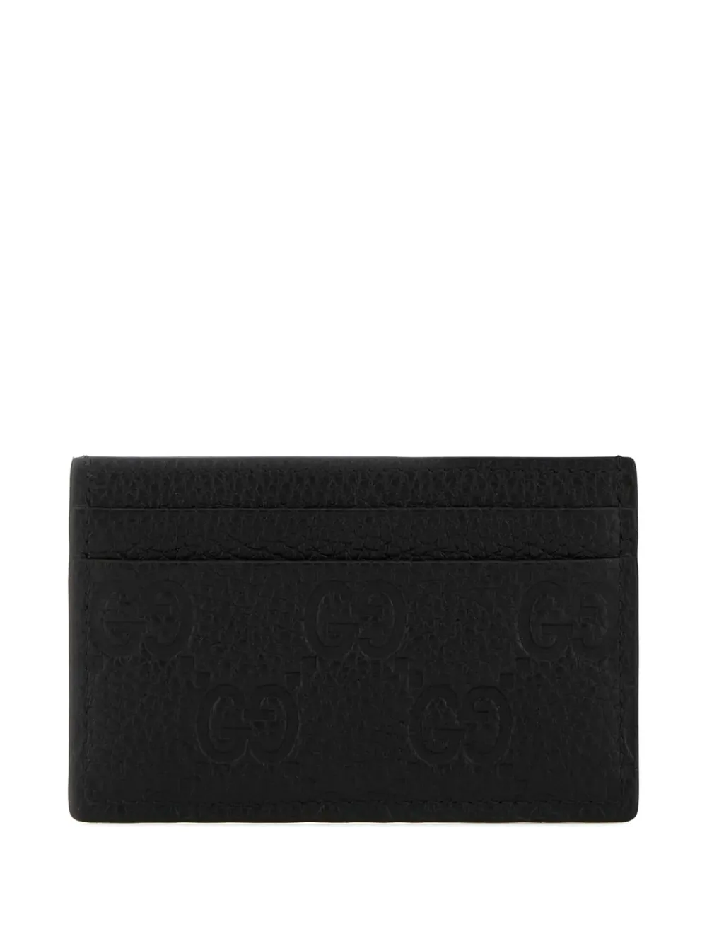 Gucci Leren pasjeshouder met GG-reliëf Zwart