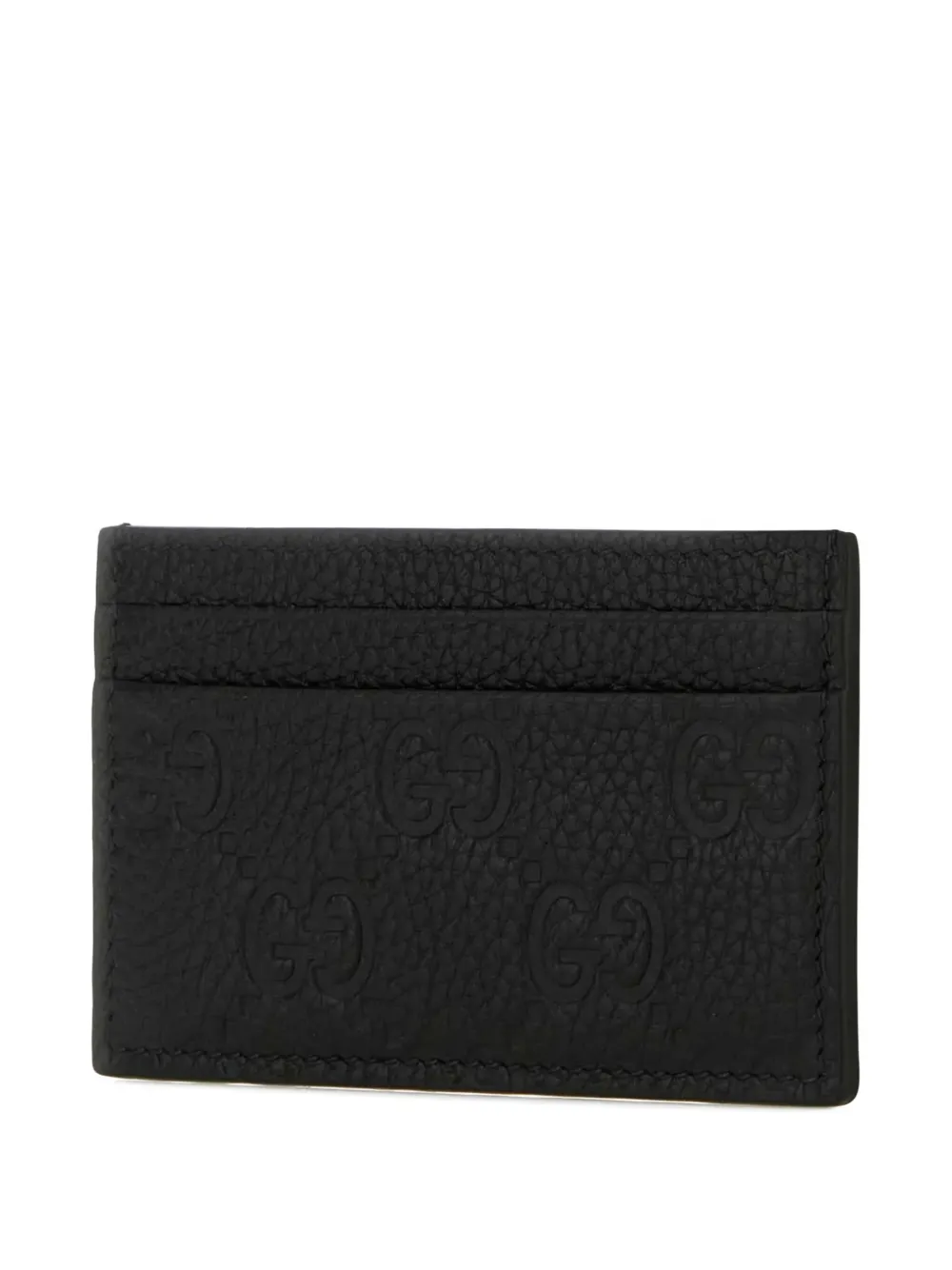 Gucci Leren pasjeshouder met GG-reliëf Zwart