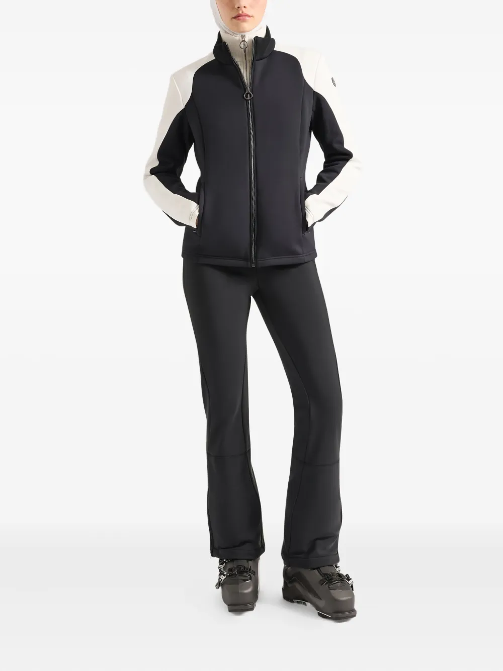 Fusalp Ski-jack met colourblocking en geribbelde kraag - Zwart