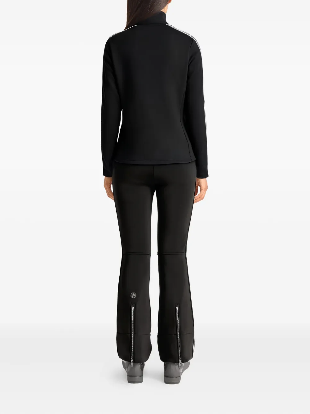 Fusalp stripe-detail zip-front ski jacket Zwart