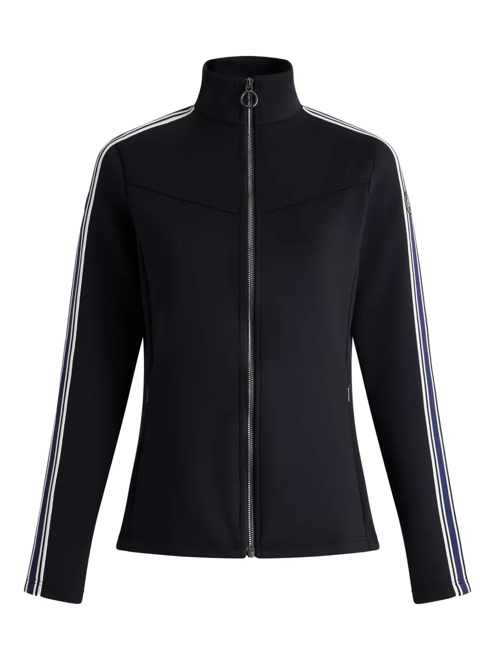 Fusalp stripe-detail zip-front ski jacket Zwart