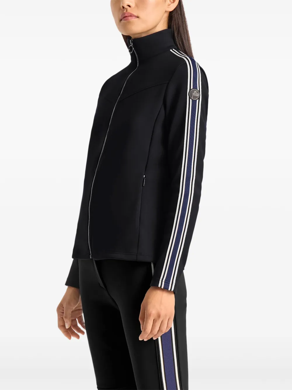 Fusalp Ski-jack met rits en streepdetail Zwart