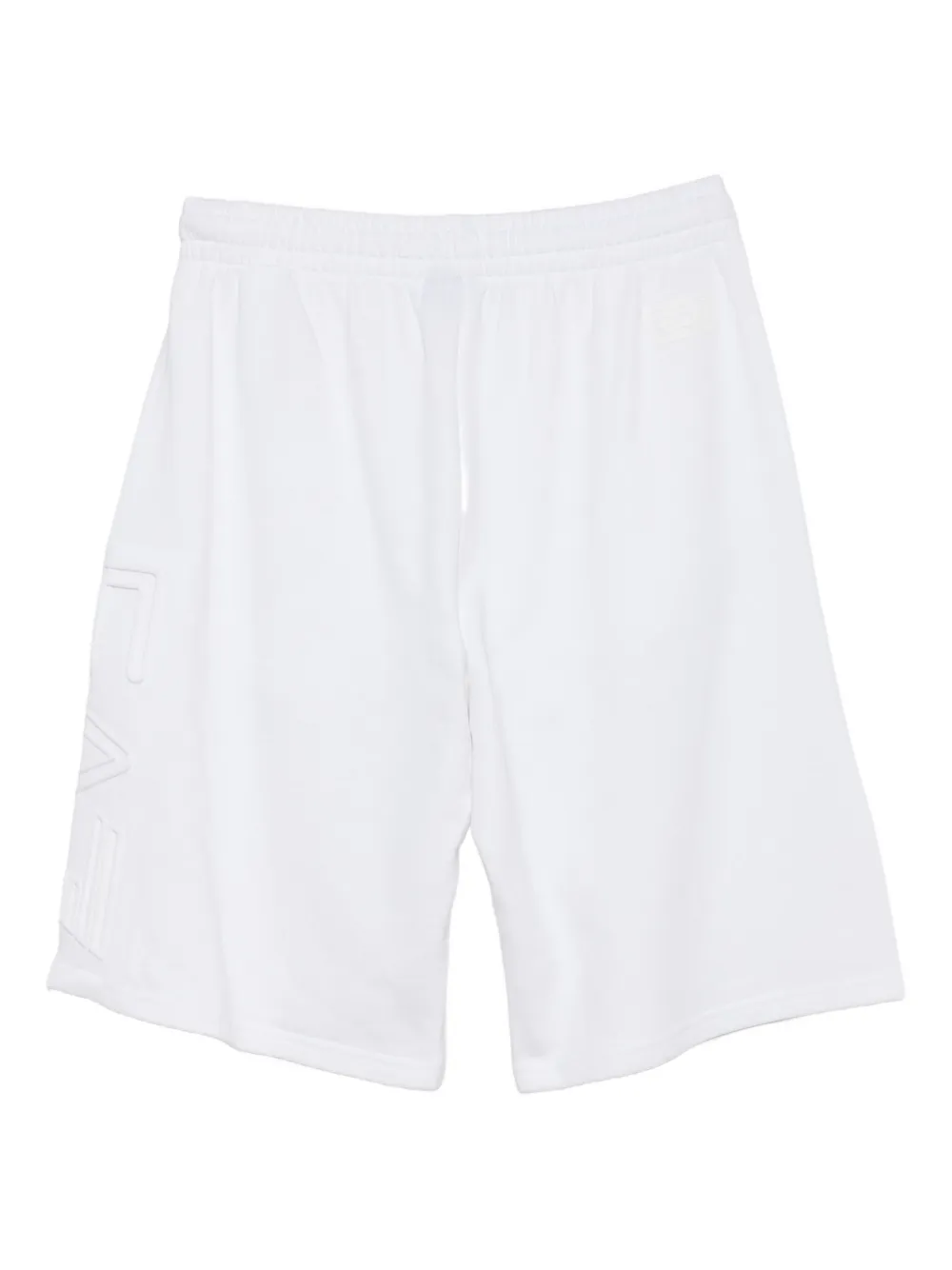 Ea7 Emporio Armani logo-embossed cotton shorts Wit