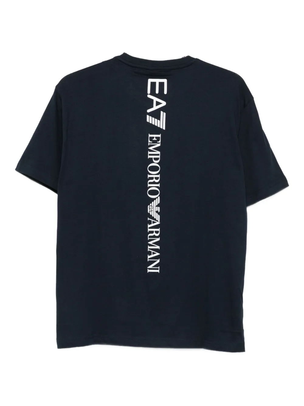 Ea7 Emporio Armani logo-print cotton T-shirt - Blauw