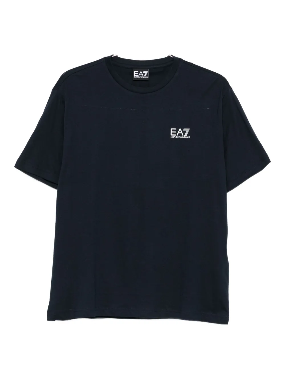 Ea7 Emporio Armani logo-print cotton T-shirt Blauw