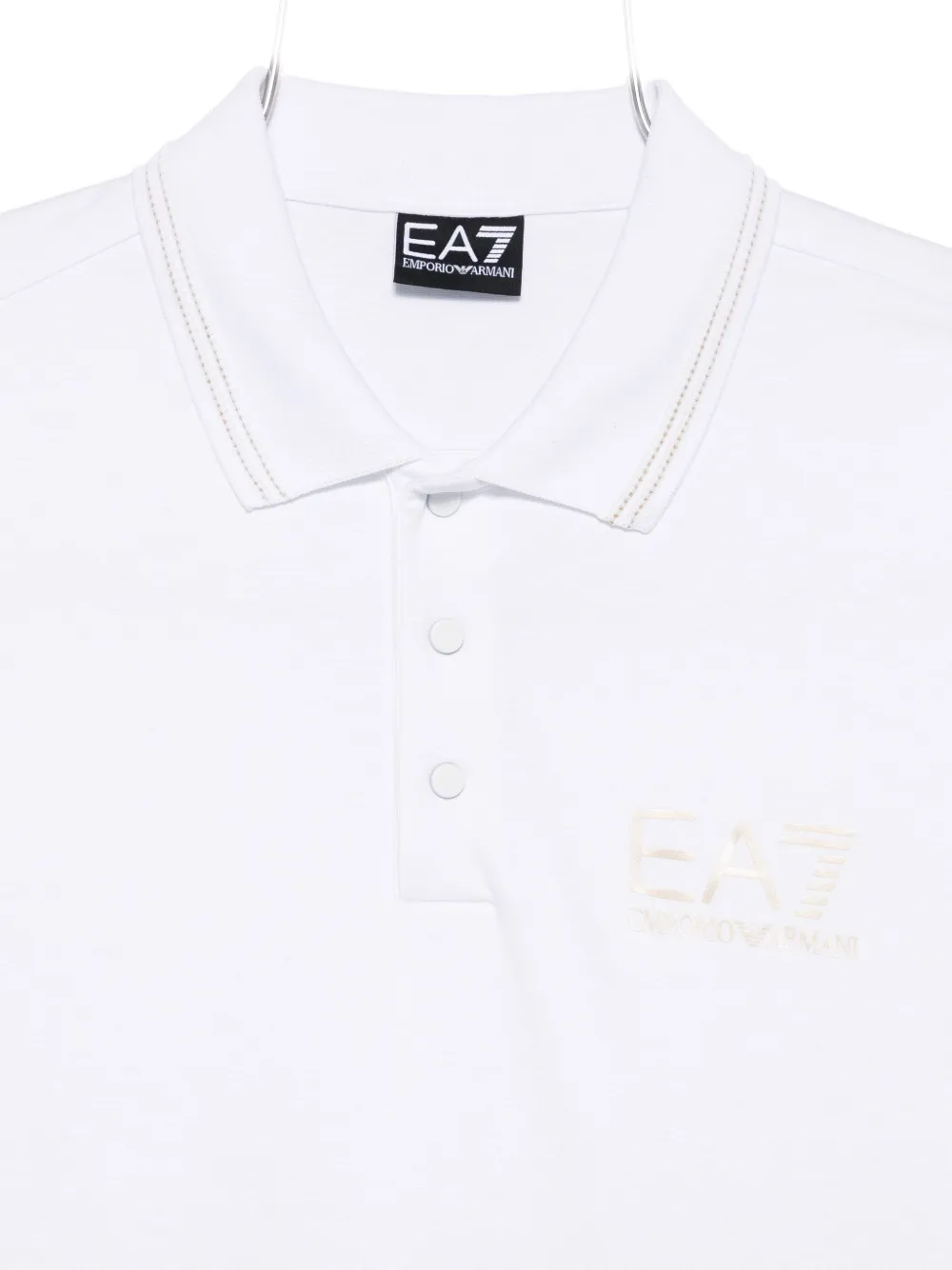 Ea7 Emporio Armani logo short-sleeve polo shirt Wit