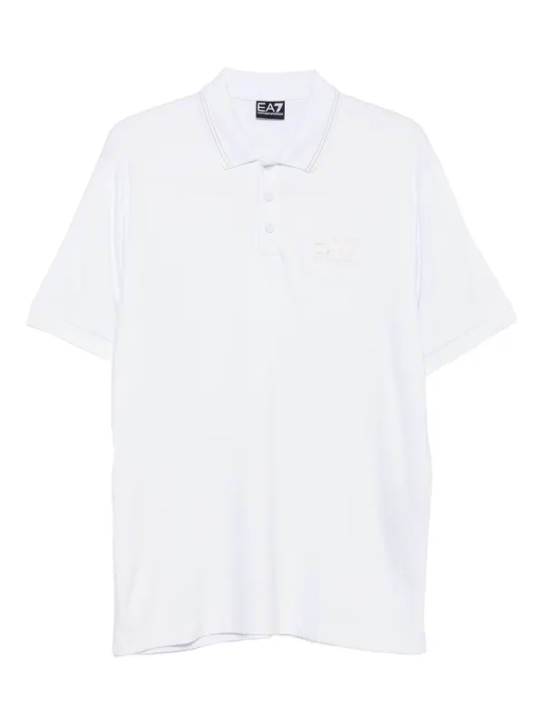 Ea7 Emporio Armani Logo short-sleeve Polo Shirt White FARFETCH IN