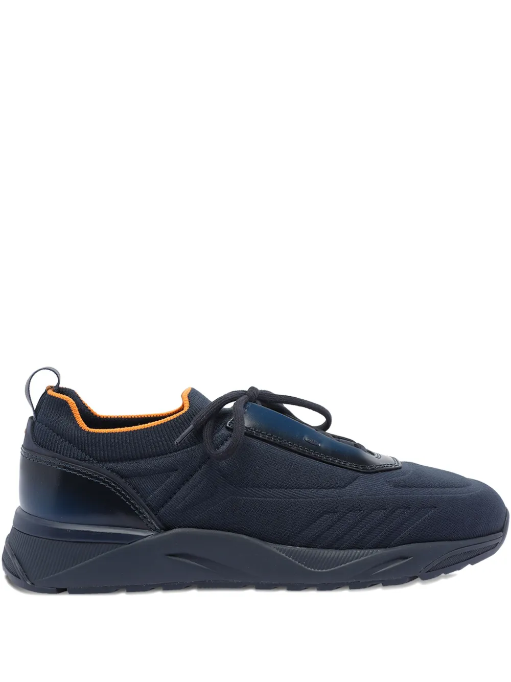 Santoni lace-up knitted sneakers Blue