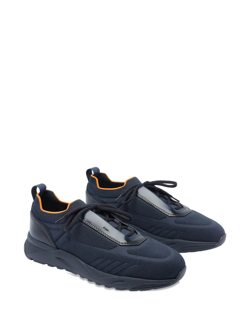 Santoni lace-up knitted sneakers Blue
