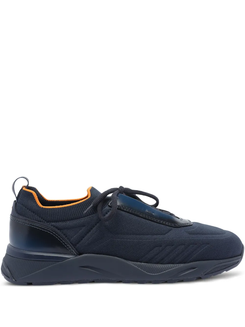 Santoni lace-up knitted sneakers Blue