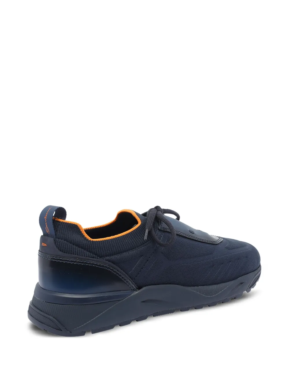 Santoni lace-up knitted sneakers Blue
