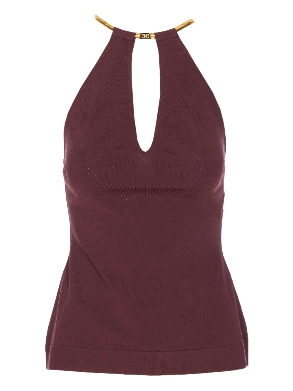 Elisabetta Franchi chain-neckline sleeveless top Rood