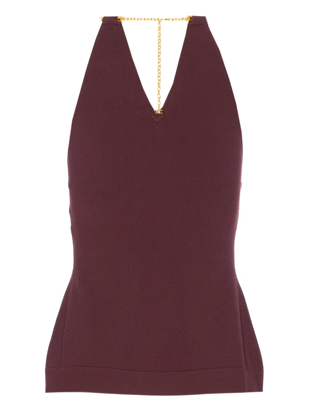 Elisabetta Franchi chain-neckline sleeveless top Rood