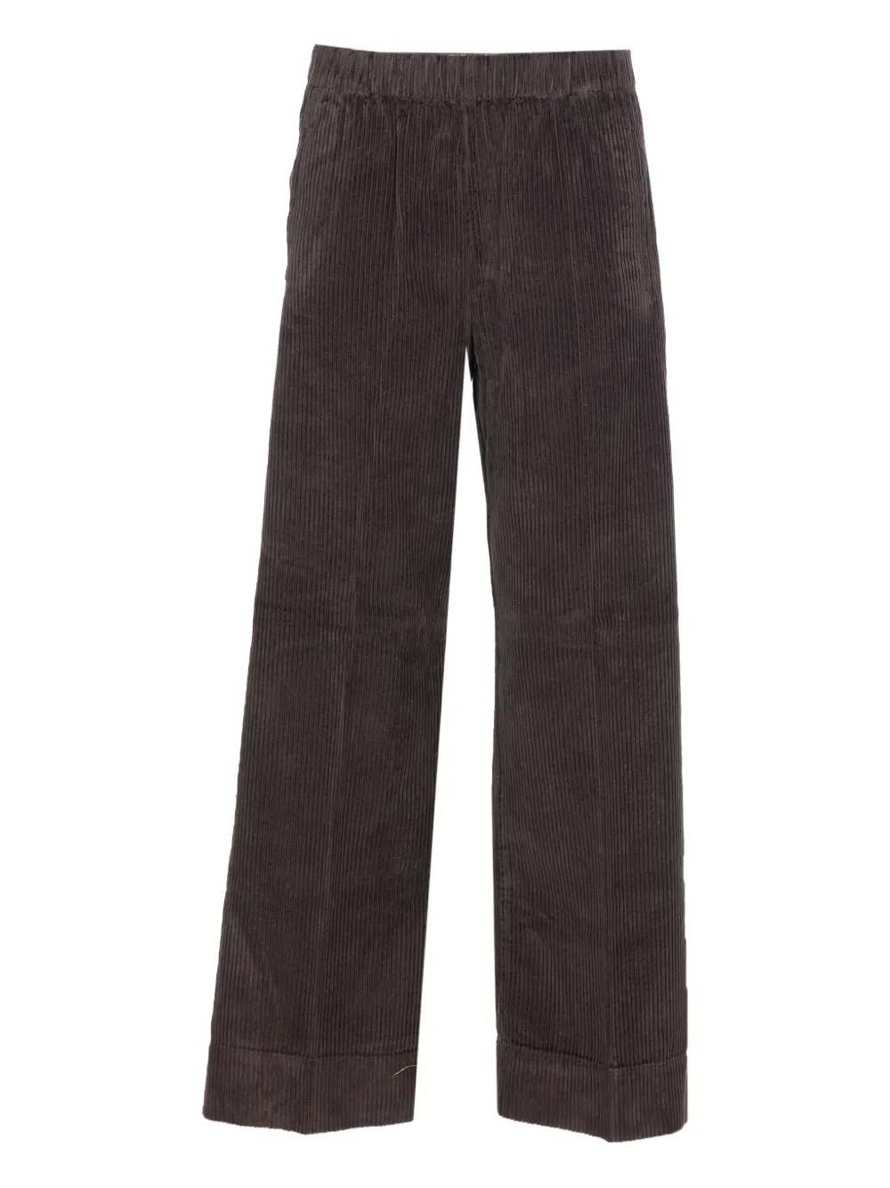 True Avenue Elasticated-waist Corduroy Trousers In Brown