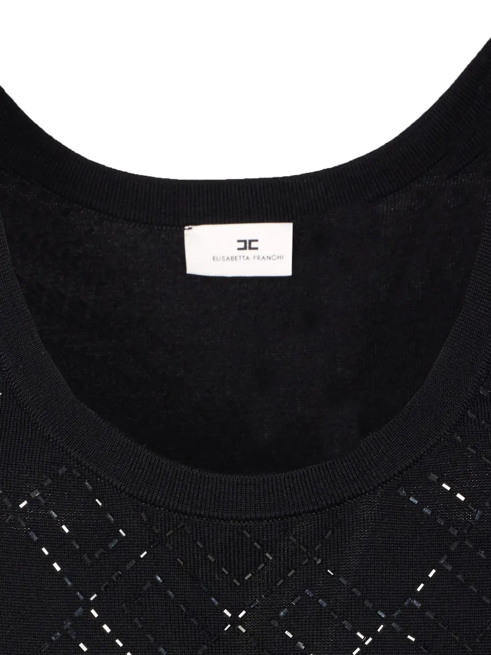 Elisabetta Franchi glitter-embellished sleeveless top Zwart