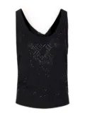 Elisabetta Franchi glitter-embellished sleeveless top - Black