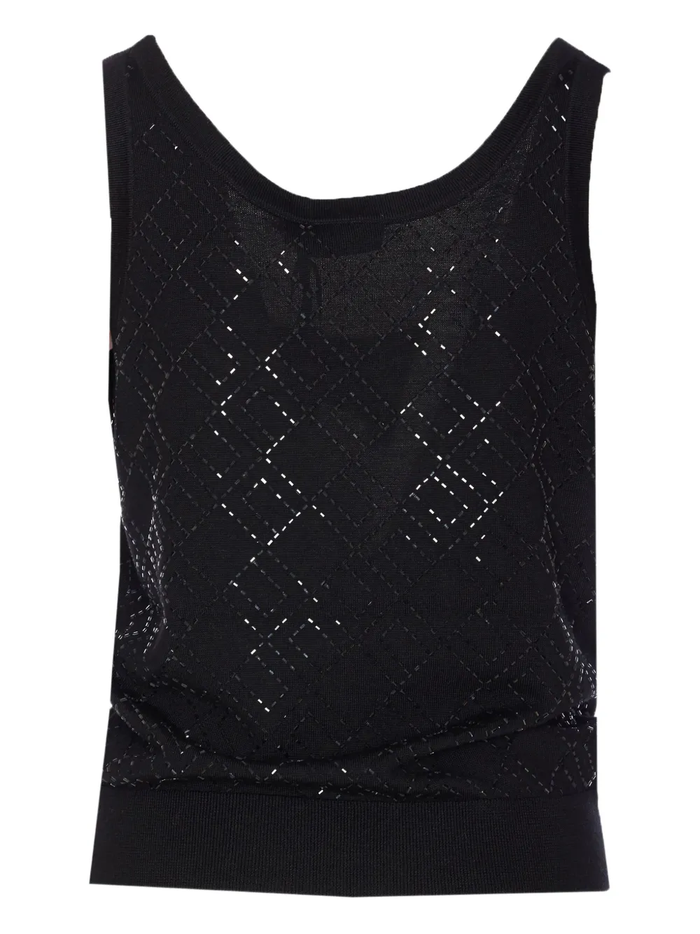 Elisabetta Franchi glitter-embellished sleeveless top Zwart