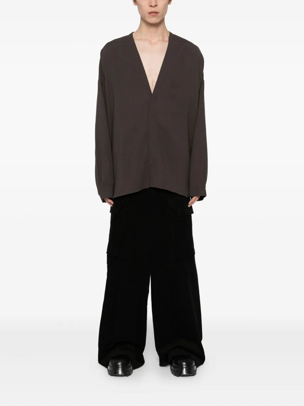 Rick Owens Lido Larry overhemd - Bruin