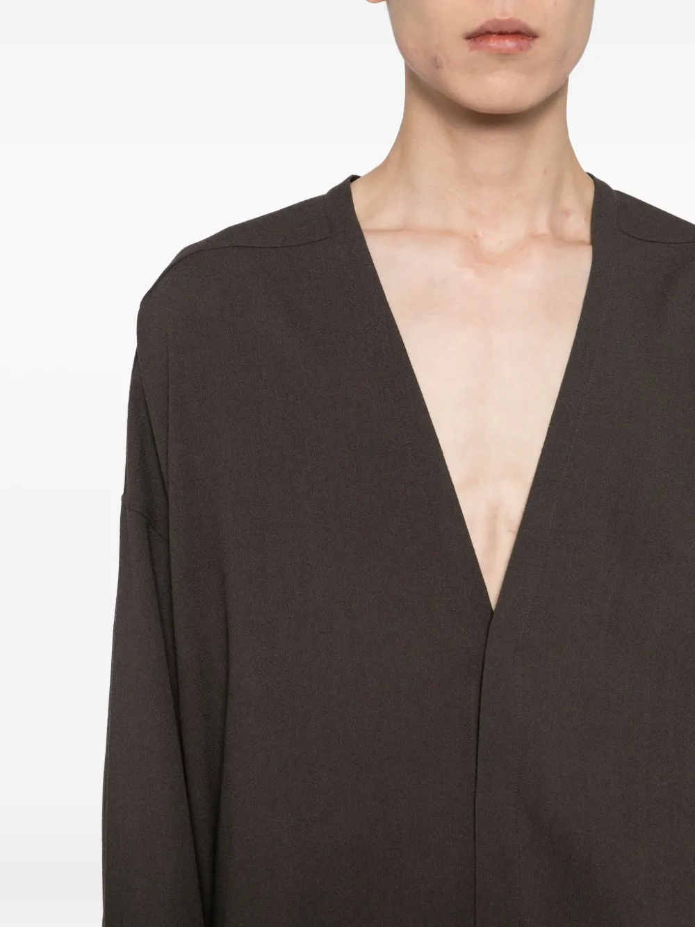 Rick Owens Lido Larry overhemd Bruin
