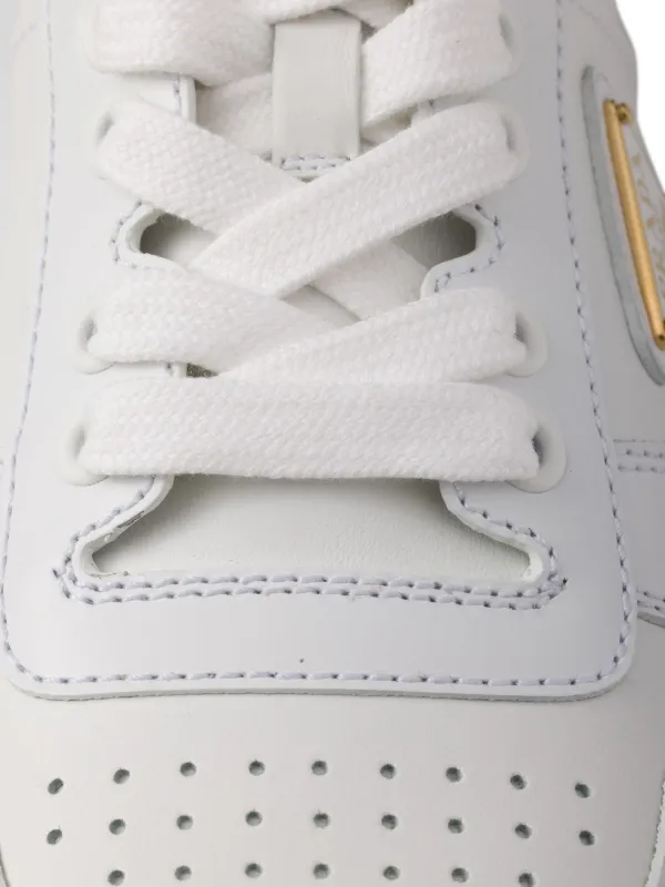 Prada Leather lace-up Sneakers | White | FARFETCH