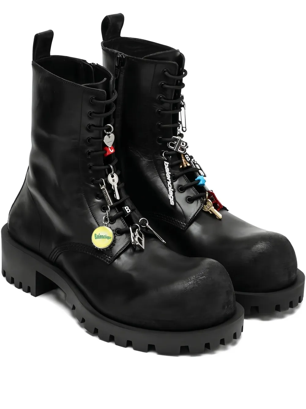 Balenciaga Hummer lace-up leather boots Black