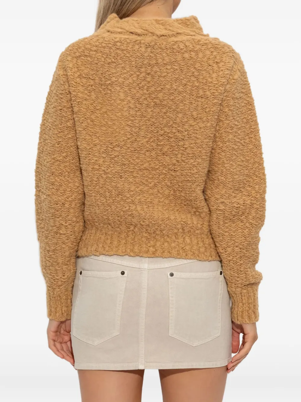 ISABEL MARANT cable-knit turtleneck sweater Bruin