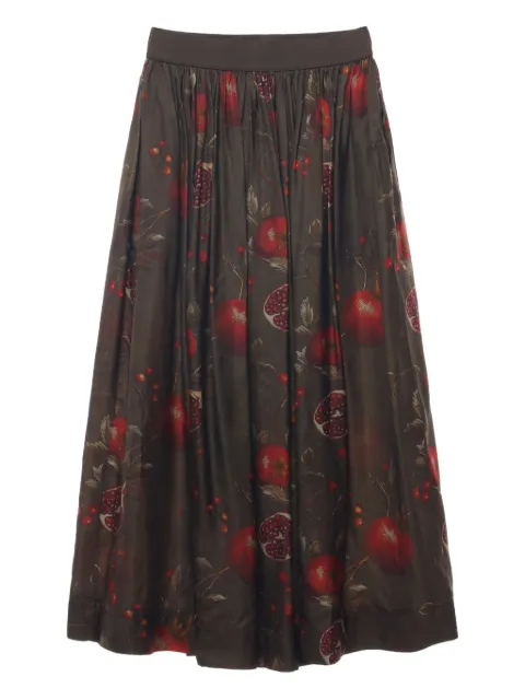 Uma Wang pomegranate-print pleated maxi skirt