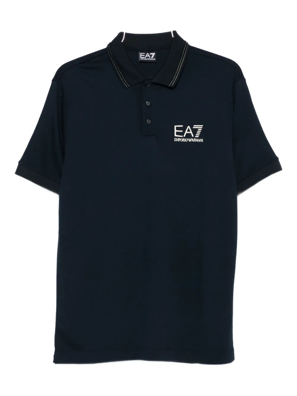 Ea7 Emporio Armani logo-detail polo shirt Blauw