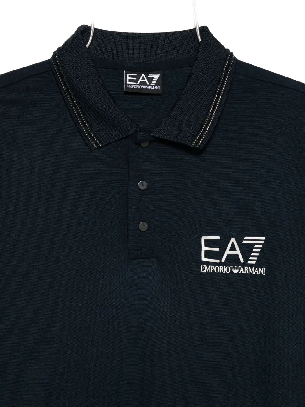 Ea7 Emporio Armani logo-detail polo shirt Blauw