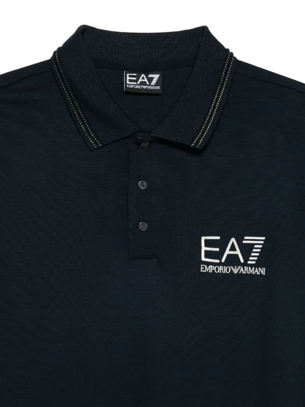 Ea7 Emporio Armani logo-detail Polo Shirt Blue FARFETCH IN