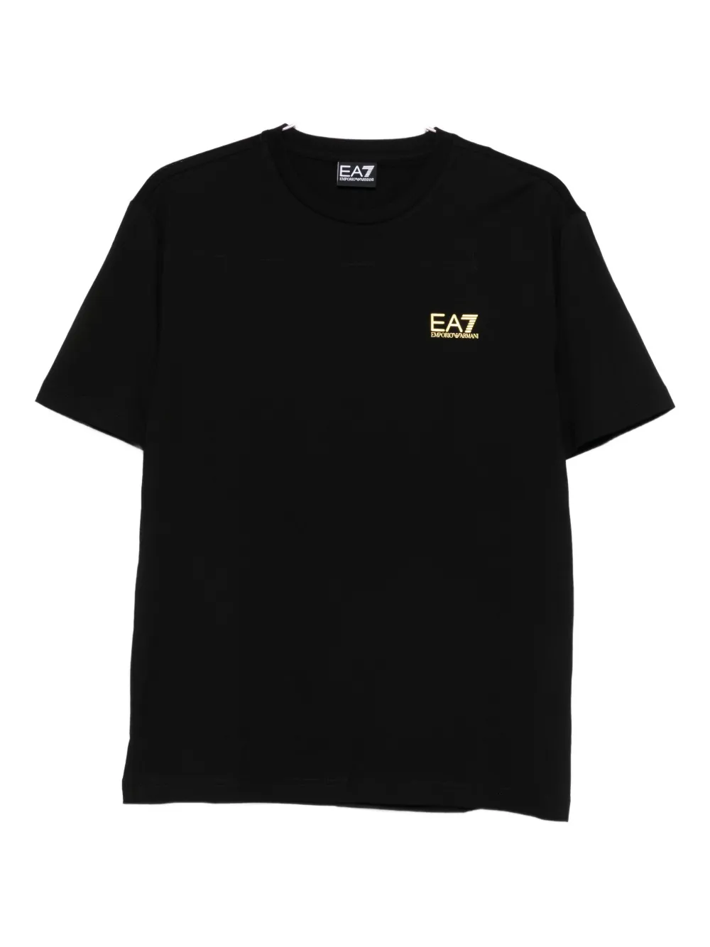 Ea7 Logo-print Cotton T-shirt In Black