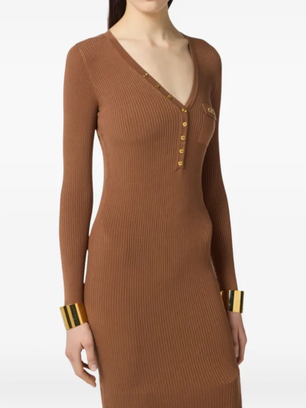 【ELISABETTA FRANCHI】リブ ミディ ドレス elisabetta-franchi-400034.jpg?