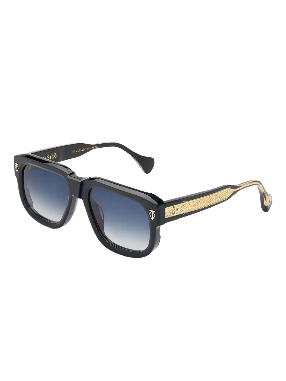 T Henri Eyewear Valor zonnebril met vierkant montuur en goud detail - Zwart