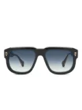 T Henri Eyewear Valour gold-detail square sunglasses - Black