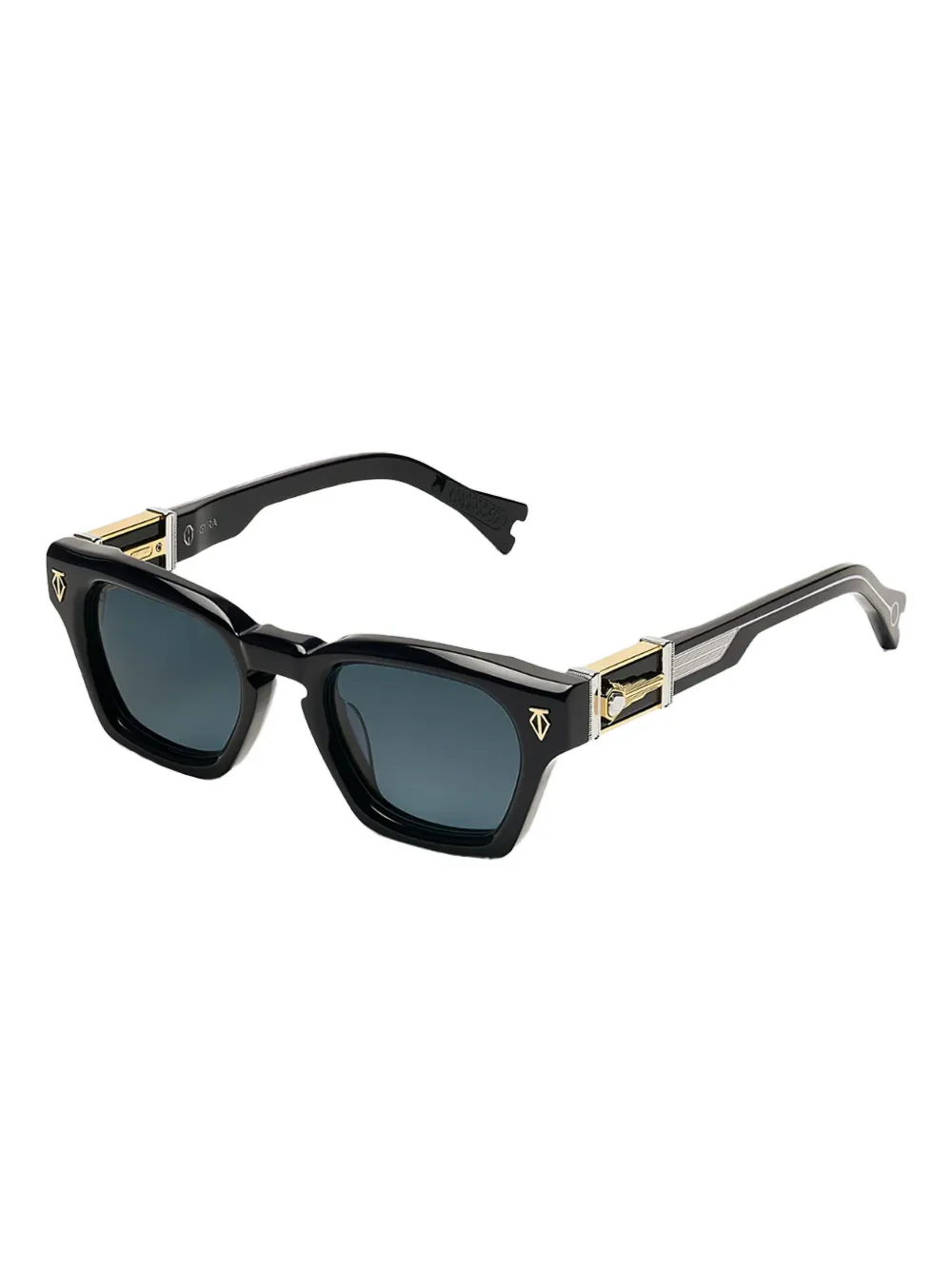 T Henri Eyewear Gyra zonnebril met rechthoekig montuur en detail - Zwart