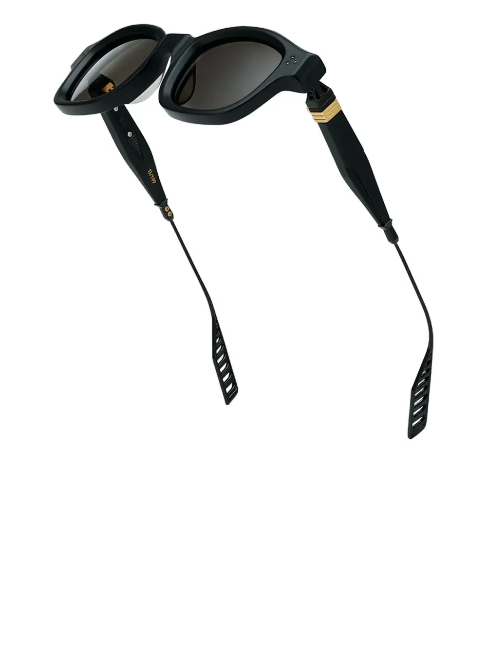 T Henri Eyewear V2 zonnebril met rechthoekig gouden detail Zwart