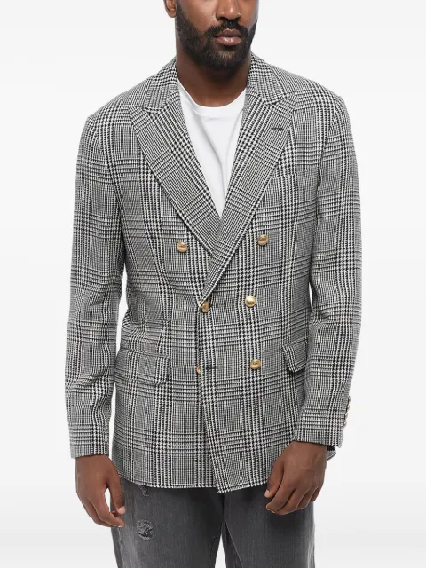 Brunello Cucinelli double-breasted checked-pattern blazer