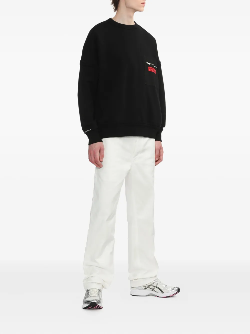 Undercover Katoenen sweater met ritszak - Zwart