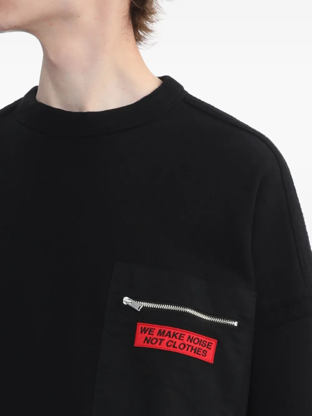 Undercover Zipped-pocket Cotton Sweatshirt In Black