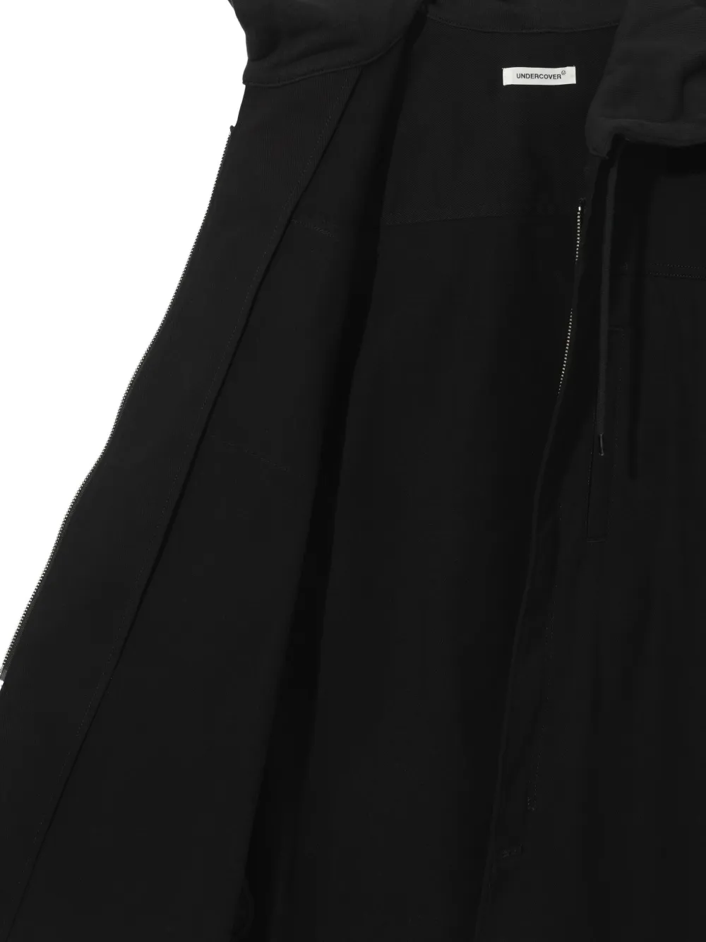Undercover hooded zip-front shirt Zwart