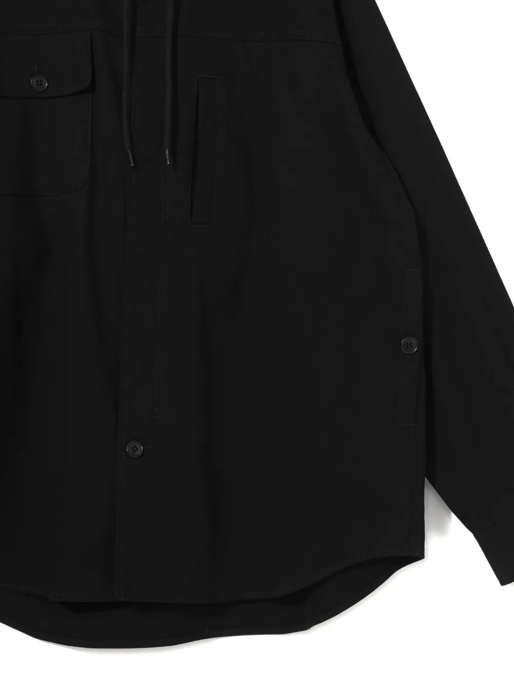 Undercover hooded zip-front shirt Zwart