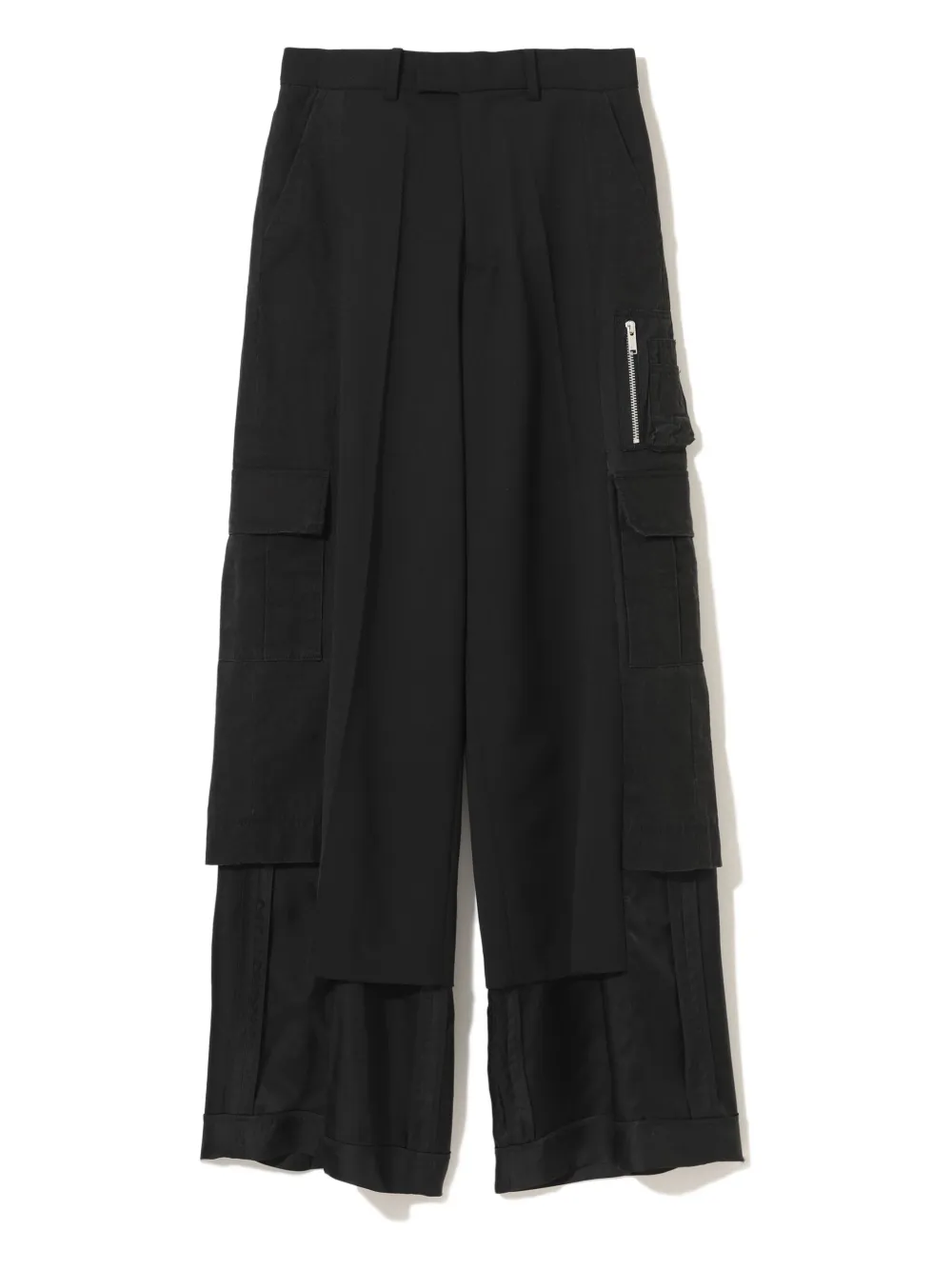 layered cargo trousers