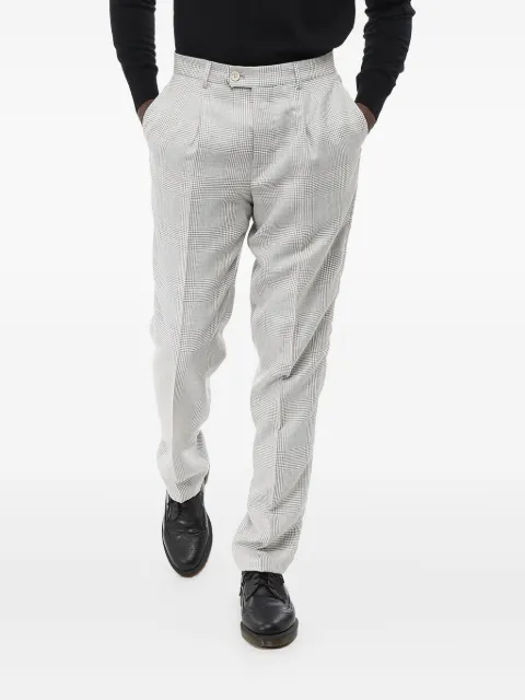 Brunello Cucinelli pleated check trousers
