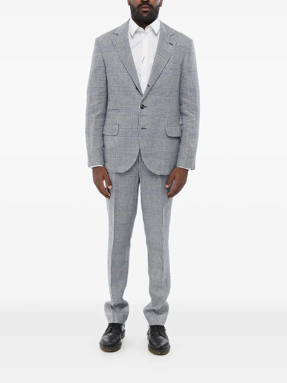 Brunello Cucinelli checked single-breasted suit | Blue | Image 1