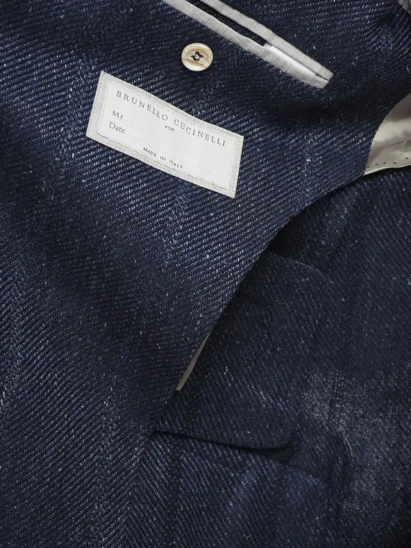 Brunello Cucinelli リネン シングルジャケット | ブルー