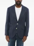 Brunello Cucinelli single-breasted linen blazer - Blue