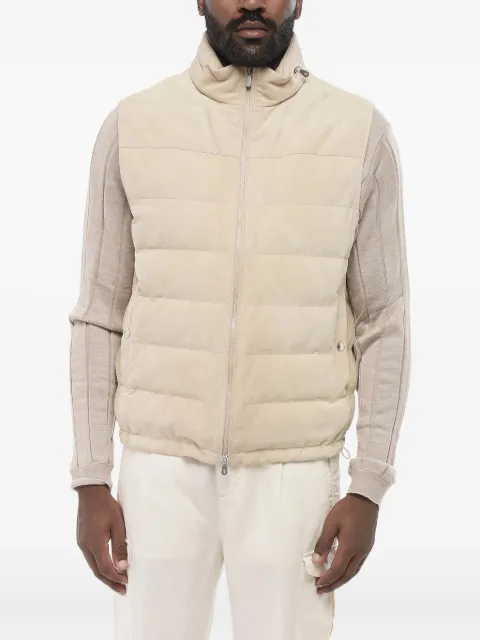 Brunello Cucinelli quilted suede gilet