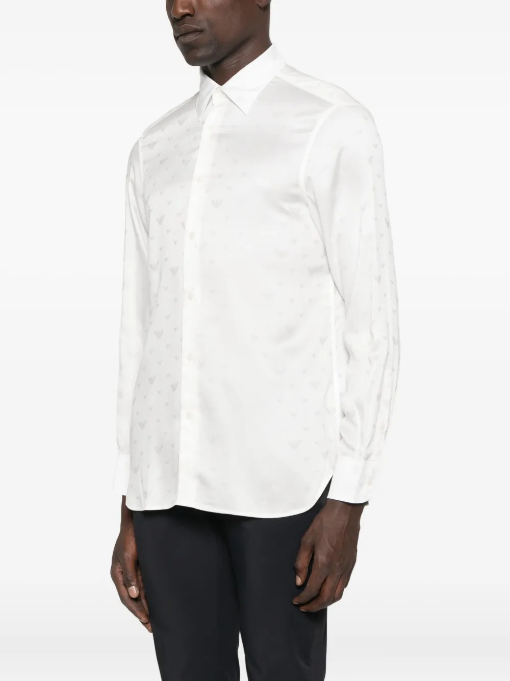 Emporio Armani long-sleeve button-up shirt Wit