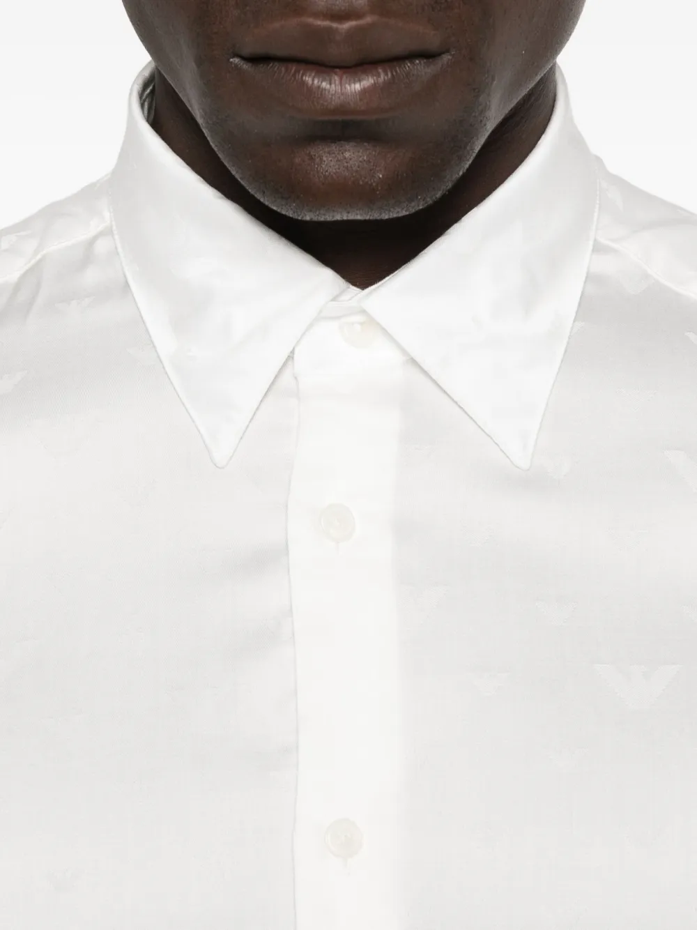 Emporio Armani long-sleeve button-up shirt Wit